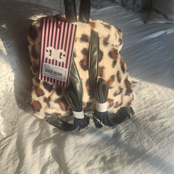 Gilda Paris Leopard Print Soft Fur Back pack NWT main image 11